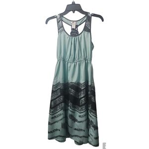 Esley Dress Sleeveless Casual‎ Summer Print Blue Black Size S